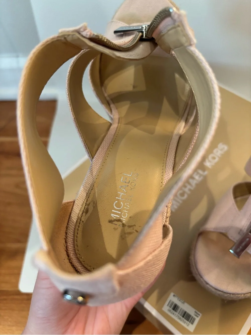 MICHAEL Michael Kors Blush Pink Strappy Wedge Sandals
